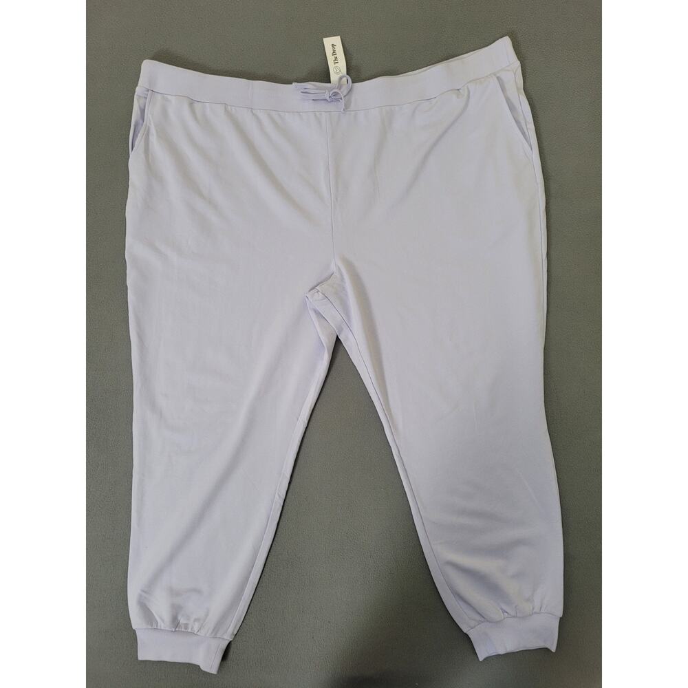 The Drop Womens Plus Size Grace Supersoft Stretch Rib-Cuff Jogger Lavender 5X
